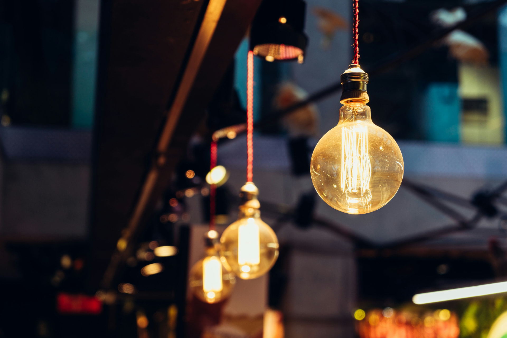 Warm hanging lights